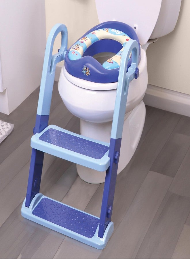 ginsey Bluey Step & Sit Potty Trainer; Secure Ladder for Kid-Safe Climbs to Potty; Fun Bluey Images on Cushioned Potty Seat; Adjustable Ladder Height; Removable Seat for Cleaning; Folds for Storage - Image 1