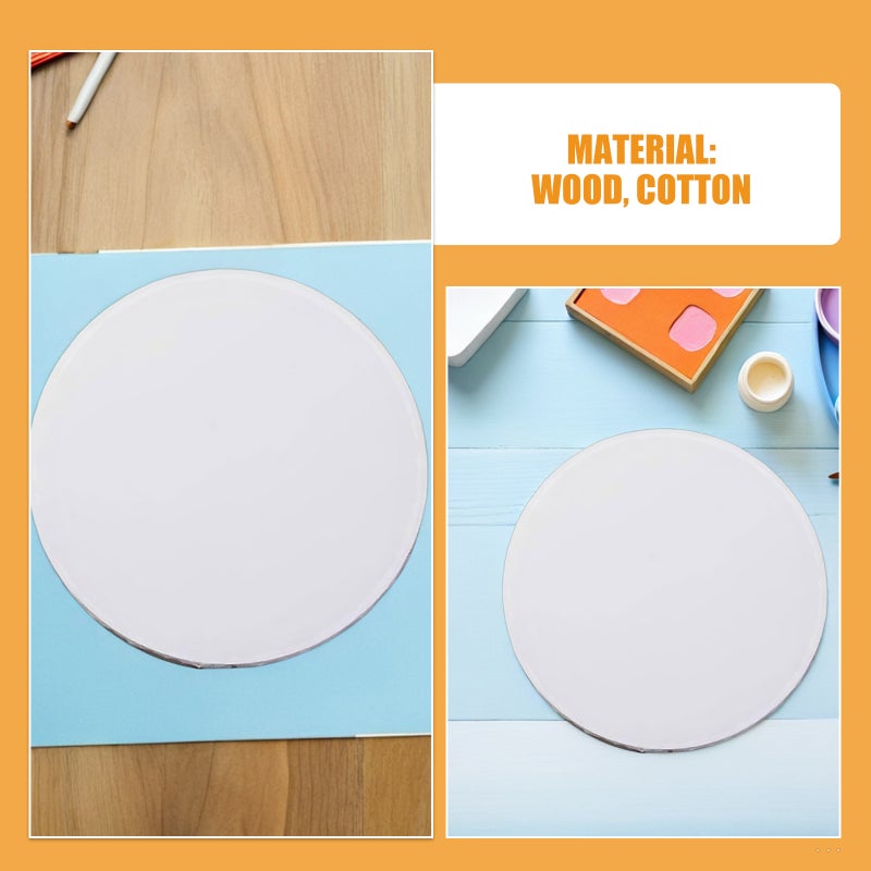 2pcs Circle Canvas - 30cm Round Oil Painting Framed Canvas - Cotton Cloth Blank Stretched Board With Internal Wood Frame For Artists Practice Festivals Home Art - Image 2