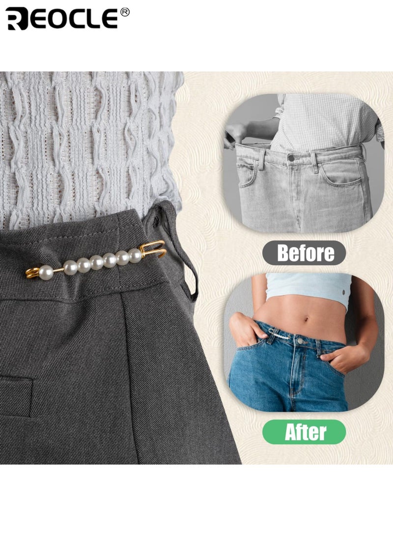 ريوكل 4 قطع دبوس حجاب نسائي مزيف من اللؤلؤ بتصميم لحمل الشال مع مشبك آمن وملحقات شال مع وظيفة بروش تزييني للنساء في الملابس الرسمية والكاجوال - Image 3