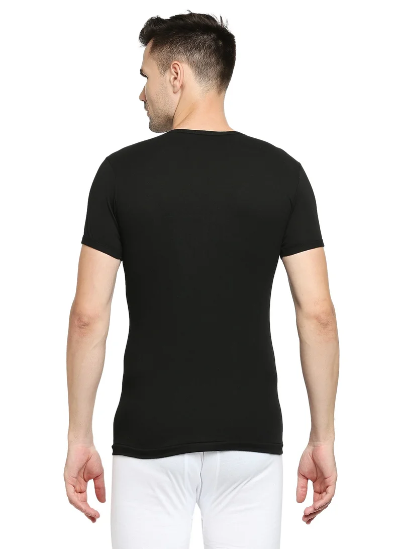 BYC Mens Cotton Undershirt V Neck Black