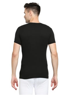 BYC Mens Cotton Undershirt V Neck Black  - Image 3