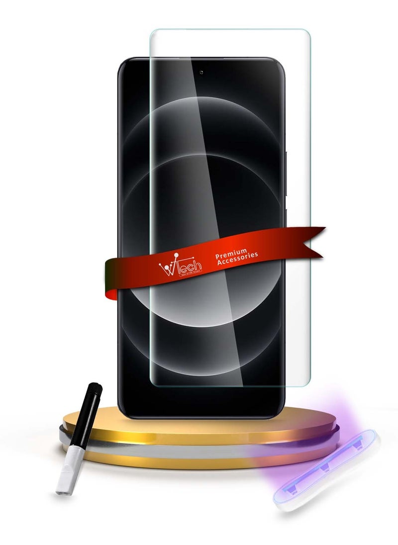 Wtech Xiaomi 14 Ultra 5G 2024 Premium Curved Edges UV Full Glue Full Cover Tempered Glass Screen Protector (MSGUCN) - Clear  - Image 1