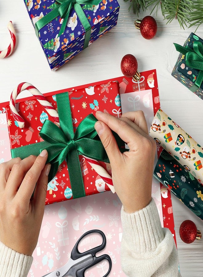 EverMerry Christmas Wrapping Paper Set, Xmas & Neutral Wrapping Paper (6 Sheets 29 in. x 41 in. 4 Different Parttern Designs, New Year & Birthday & Holiday - Image 4
