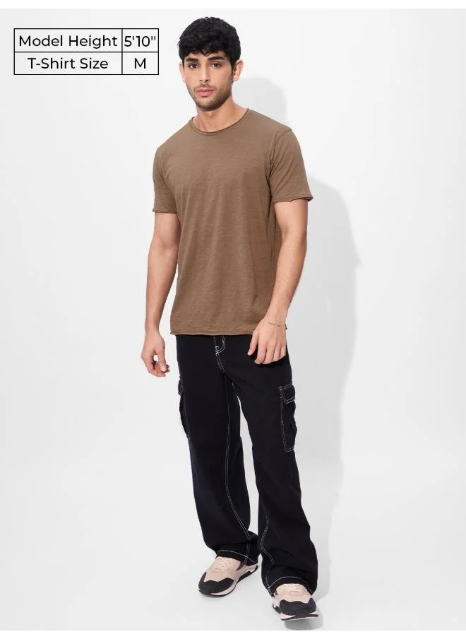 The Souled Store The Souled Store Men Rockstar Tee Chestnut Brown Easy Fit T-Shirts