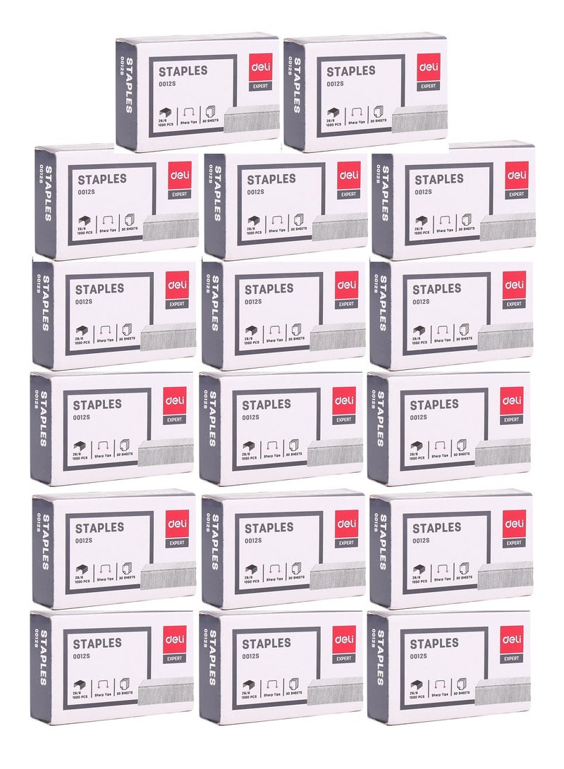 Deli 20-Pack Staple Wire 26/6 Size For Normal Desktop Staplers - Image 1