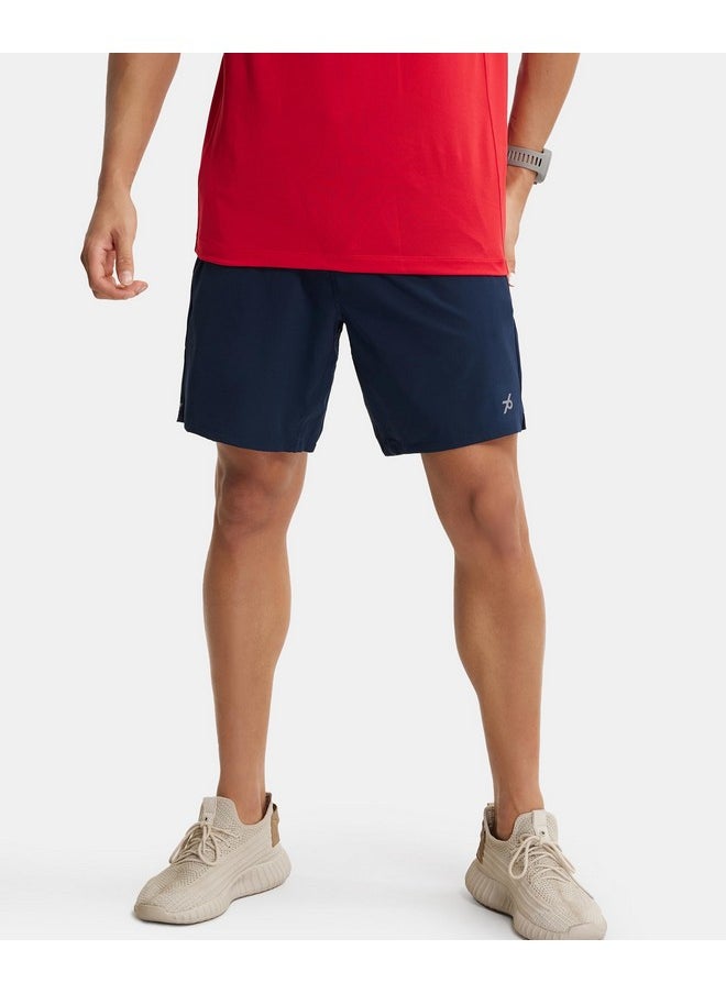 JOCKEY - Jockey MV20 Men's Recycled Microfiber Elastane Stretch Straight Fit Solid Shorts with Stay Fresh Treatment_Navy_M - Image 1