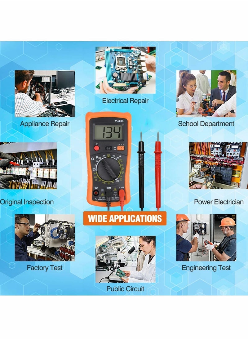 Y&D - Digital Multimeter, Multimeter with AC DC Voltmeter & Ohm Volt Amp Tester, Multifunction Battery Pocket Meter Backlight Tests Wire, Voltage Tester Measure Current Resistance - Image 1