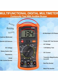 Y&D Digital Multimeter, Multimeter with AC DC Voltmeter & Ohm Volt Amp Tester, Multifunction Battery Pocket Meter Backlight Tests Wire, Voltage Tester Measure Current Resistance  - Image 5