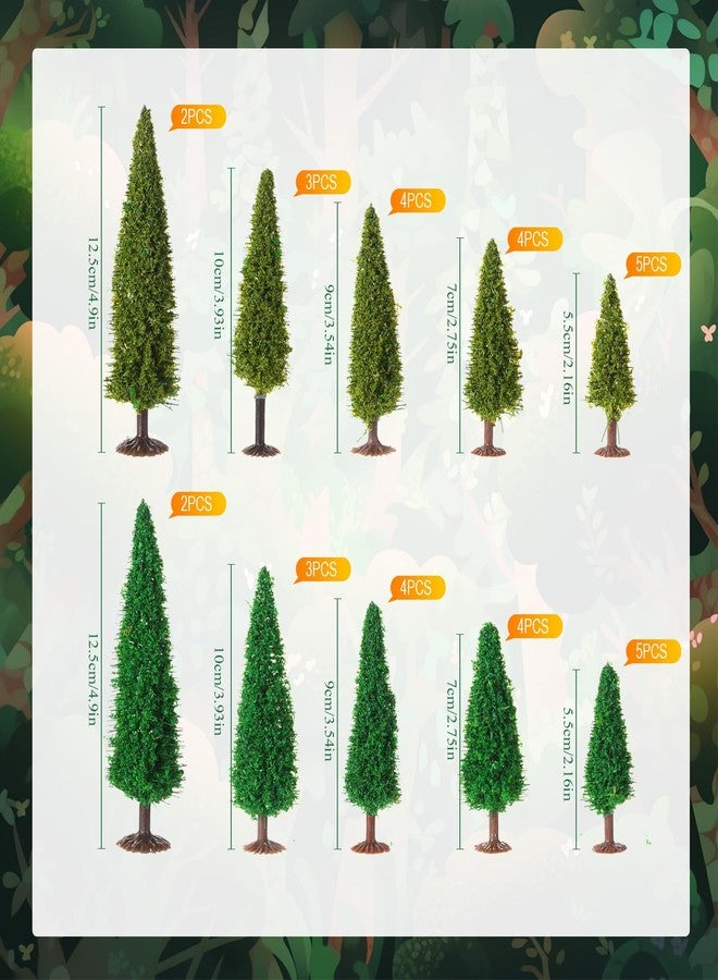 Skylety 35 Pcs Model Trees 2.16in-4.9in Green Train Scenery Landscape Pine Miniature Diorama Trees Mixed Model for Road Architecture Building DIY Decoration Gift - Image 2