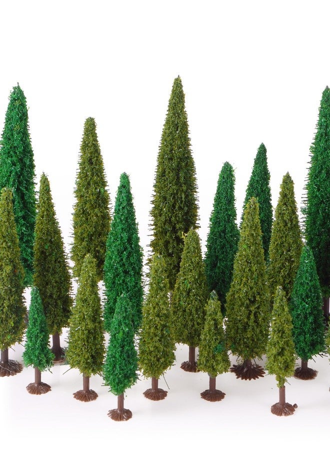 Skylety 35 Pcs Model Trees 2.16in-4.9in Green Train Scenery Landscape Pine Miniature Diorama Trees Mixed Model for Road Architecture Building DIY Decoration Gift - Image 1