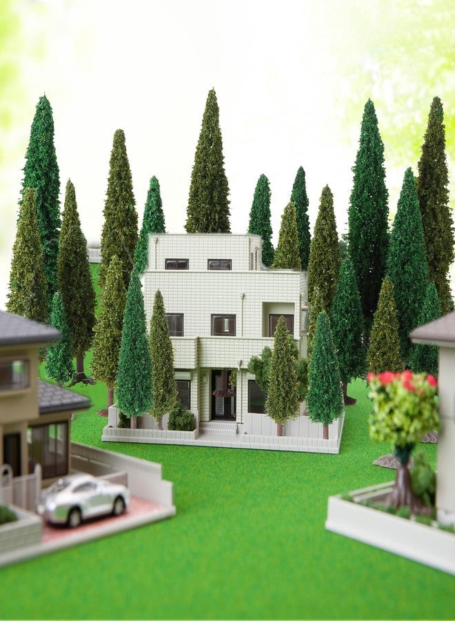 Skylety 35 Pcs Model Trees 2.16in-4.9in Green Train Scenery Landscape Pine Miniature Diorama Trees Mixed Model for Road Architecture Building DIY Decoration Gift - Image 4