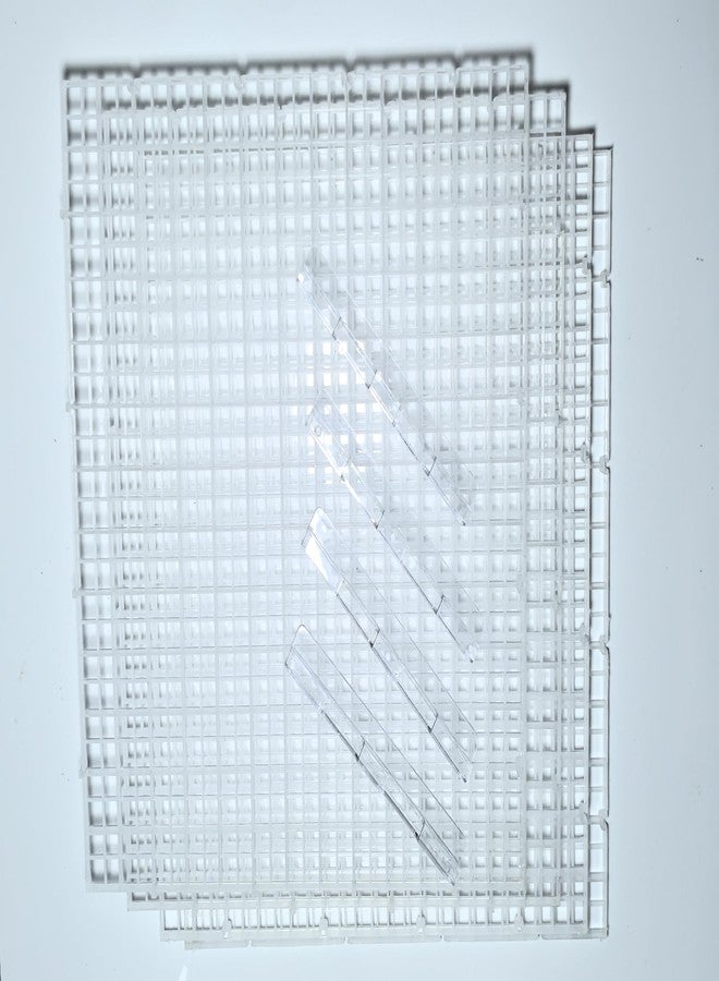 IAFVKAI 4 PCS Aquarium Lid Hood Fish Tank Top Cover Plastic Grid Panel Egg Crate Grate Bottom Isolation Filter Tray Separation Hoods with Acrylic Clear Clips Holder Transparent - Image 1