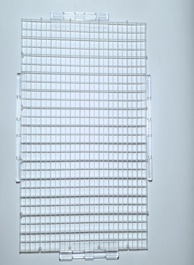 IAFVKAI 4 PCS Aquarium Lid Hood Fish Tank Top Cover Plastic Grid Panel Egg Crate Grate Bottom Isolation Filter Tray Separation Hoods with Acrylic Clear Clips Holder Transparent - Image 2