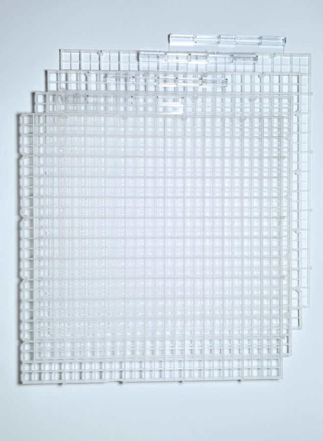 IAFVKAI 4 PCS Aquarium Lid Hood Fish Tank Top Cover Plastic Grid Panel Egg Crate Grate Bottom Isolation Filter Tray Separation Hoods with Acrylic Clear Clips Holder Transparent - Image 3