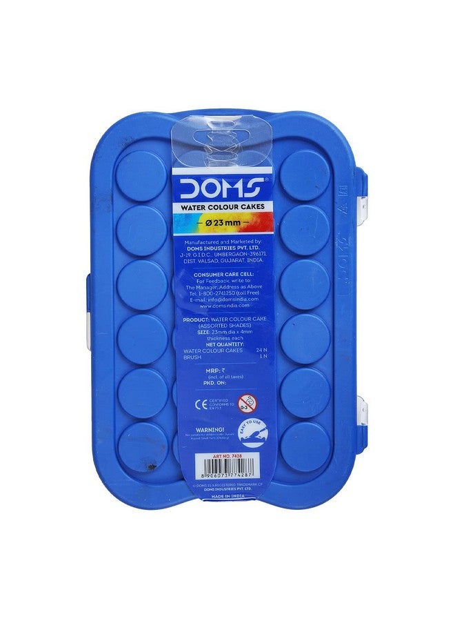 Doms 24 Shades 23mm Water Colour Cakes | Easy to Use Palette Lid | Organic Rich Colour Pigments | Free Brush Inside | Non-Toxic & Safe for Kids | Pack of 1 - Image 5