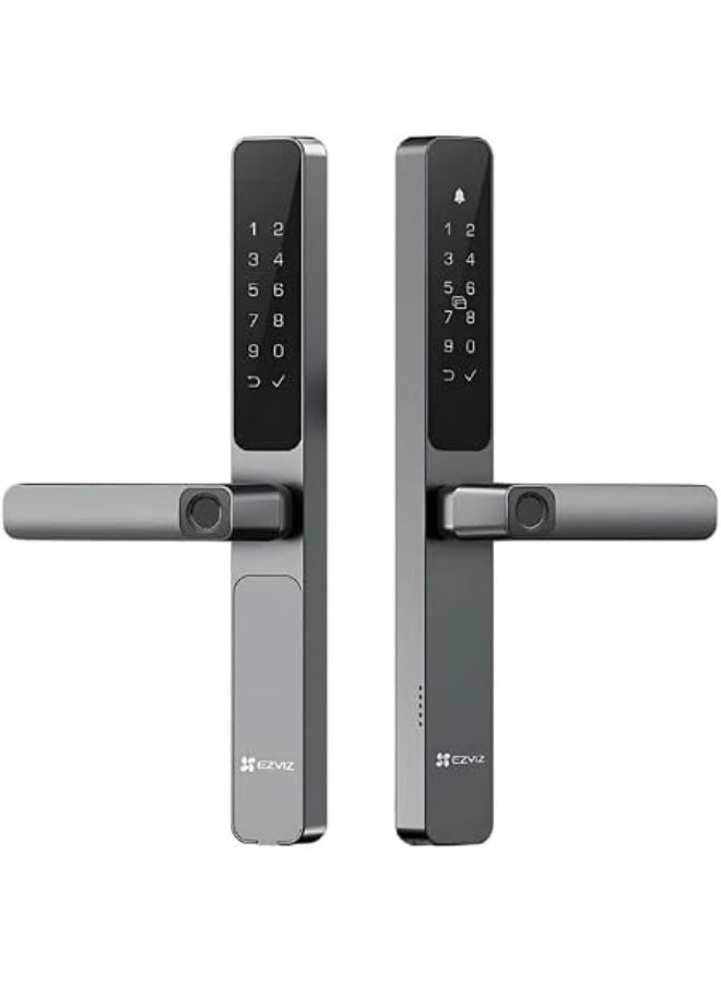 EZVIZ DL06 Pro Smart Fingerprint Door Lock, Metallic Grey, Dual-Sided Biometric Access, Aluminum Alloy, Keyless Entry - Image 1