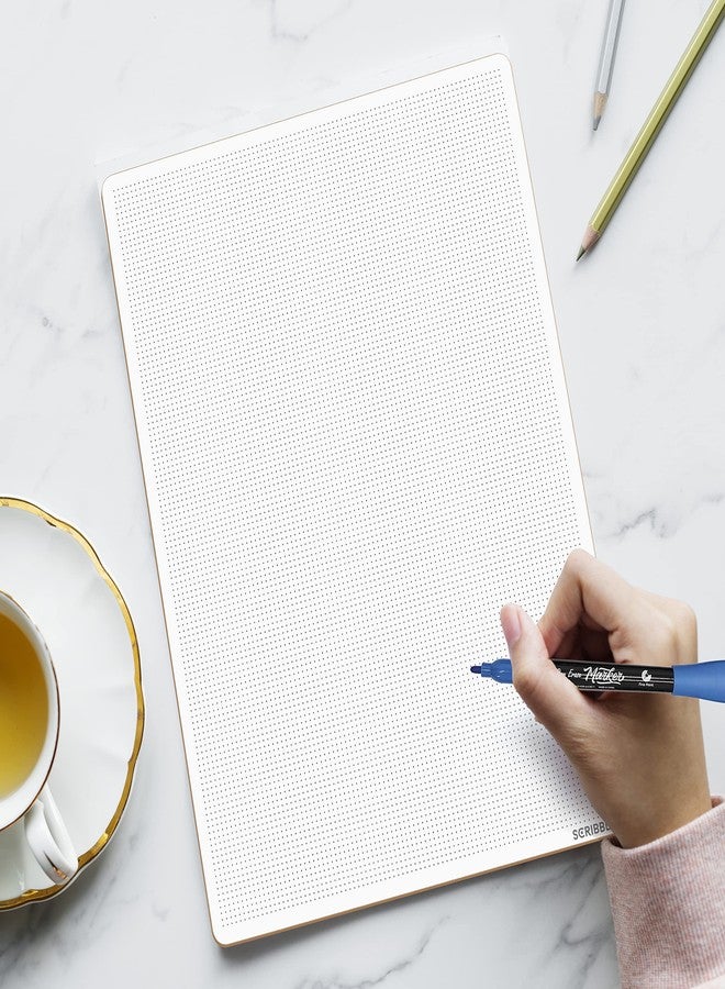 Scribbledo Dotted Dry Erase Board Graph Whiteboard 9" x 12" Bullet Dot Grid Paper for Home School Classroom Kids and Students Portable Dot Grid Board for Notes Drawing graphing and Calligraphy - Image 5