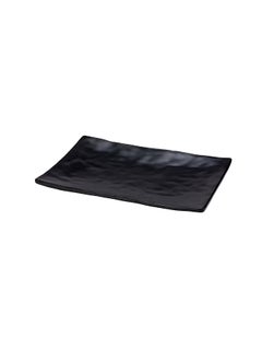 Restaurantware Restaurantware-Voga 9.8 x 6.8 Inch Rectangle Serving Plates, 4 Medium Sushi Platters - Faux Slate, Dishwashable, Black Melamine Japanese Style Plates, For Appetizers, Entrees, Or Desserts  - Image 1