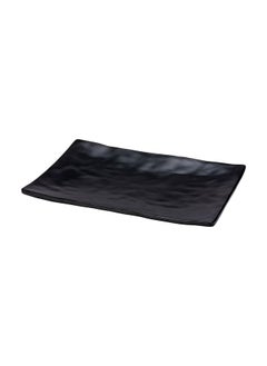 Restaurantware Restaurantware-Voga 9.8 x 6.8 Inch Rectangle Serving Plates, 4 Medium Sushi Platters - Faux Slate, Dishwashable, Black Melamine Japanese Style Plates, For Appetizers, Entrees, Or Desserts  - Image 3