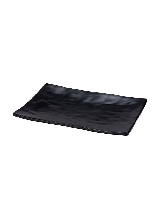 Restaurantware Restaurantware-Voga 9.8 x 6.8 Inch Rectangle Serving Plates, 4 Medium Sushi Platters - Faux Slate, Dishwashable, Black Melamine Japanese Style Plates, For Appetizers, Entrees, Or Desserts  - Image 3