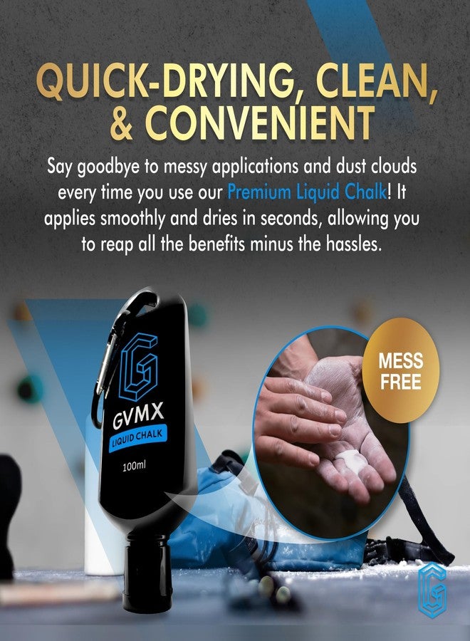 GVMX 100ML Large Capacity Superior Grip Premium Liquid Chalk. Long Lasting Mess-Free Gym Chalk for Weightlifting, Gymnastics, Climbing. Fast Drying Refillable Gym Accessories. (100ML - 1 Pack) - Image 5