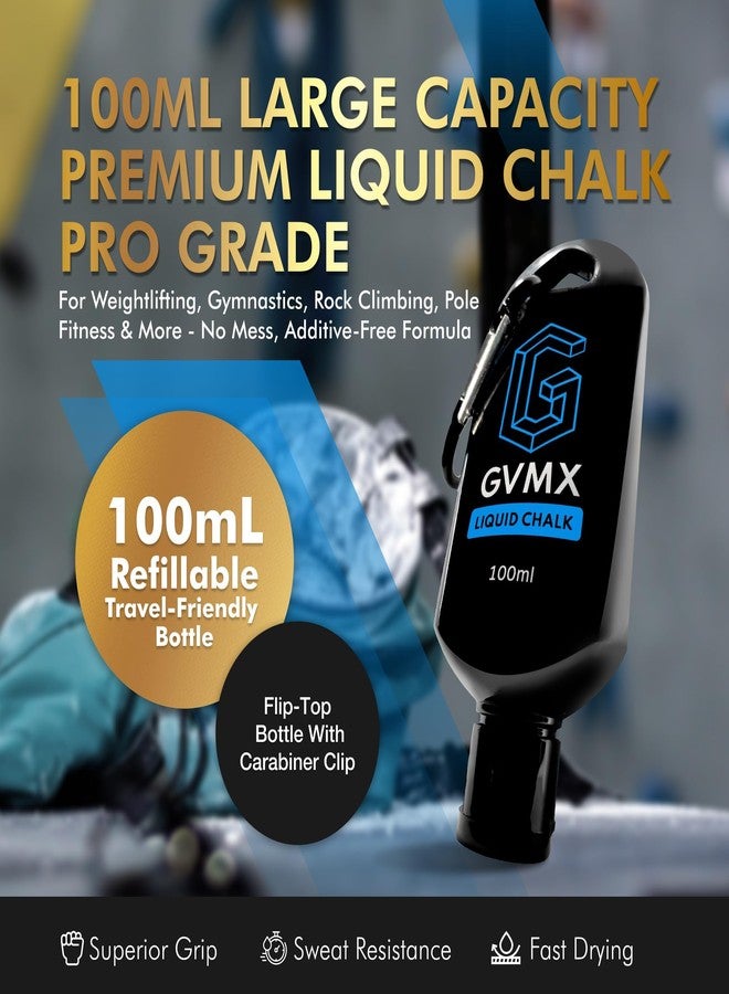 GVMX 100ML Large Capacity Superior Grip Premium Liquid Chalk. Long Lasting Mess-Free Gym Chalk for Weightlifting, Gymnastics, Climbing. Fast Drying Refillable Gym Accessories. (100ML - 1 Pack) - Image 2