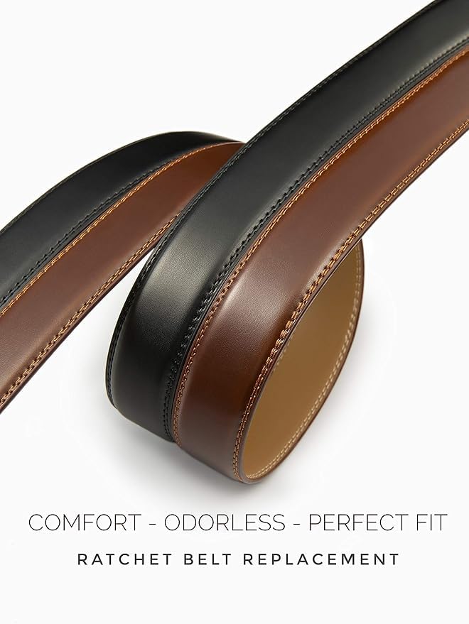 CHAOREN Ratchet Belt Strap Only 1 1/4", Replacement Leather Belt for 32mm Buckle - Image 2