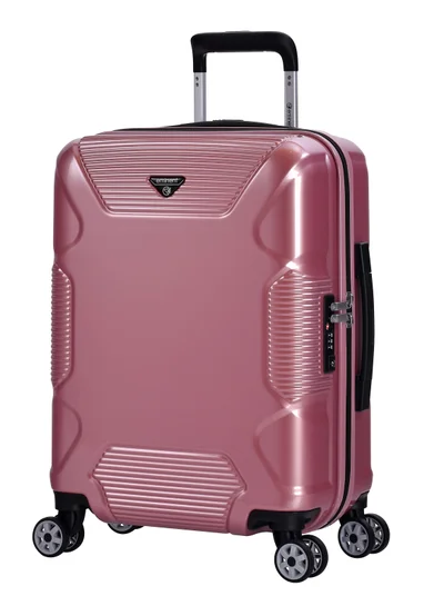 إيمينينت Hard Case Travel Bag Cabin Luggage Trolley Polycarbonate Lightweight Suitcase 4 Quiet Double Spinner Wheels With Tsa Lock KJ84 Shing Pink