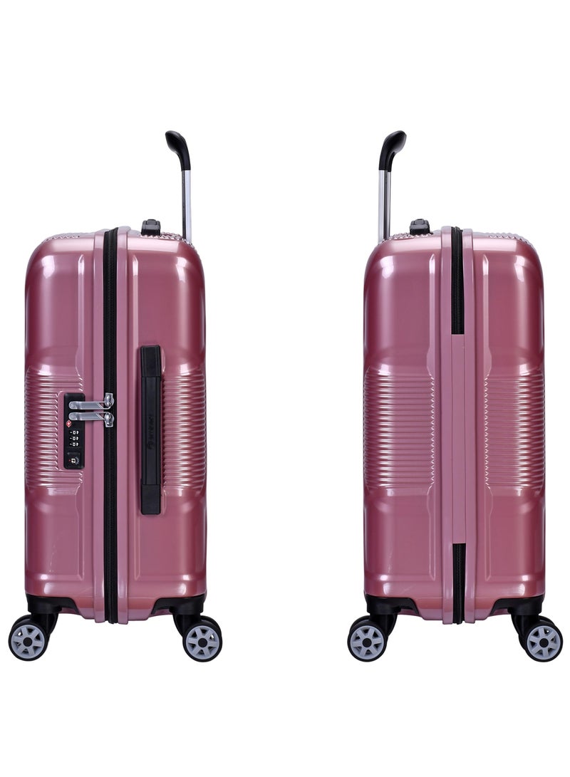 eminent hard case travel bag cabin luggage trolley polycarbonate lightweight suitcase 4 quiet double spinner wheels with tsa lock kj84 shing pink - Image 3