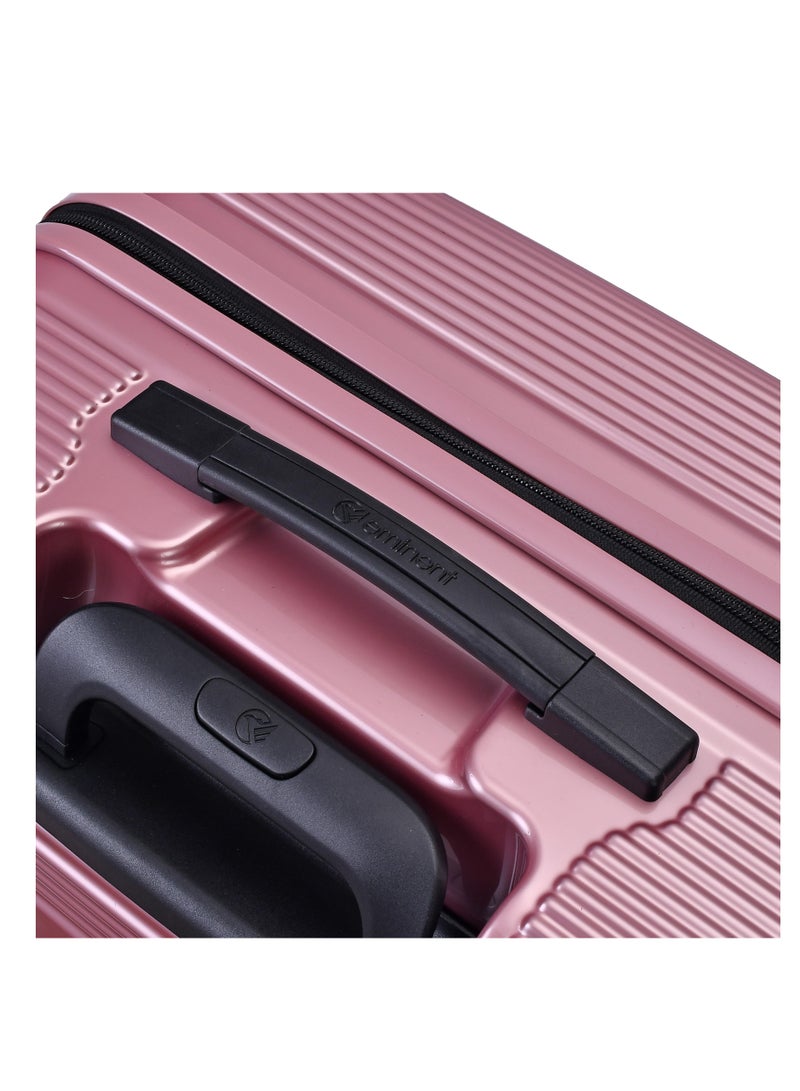 eminent hard case travel bag cabin luggage trolley polycarbonate lightweight suitcase 4 quiet double spinner wheels with tsa lock kj84 shing pink - Image 5