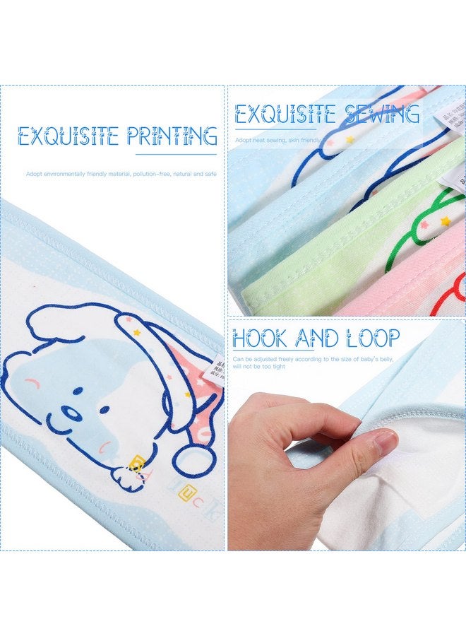 EXCEART 4pcs Baby Belly Binder Cartoon Umbilical Cord Band Navel Band Abdominal Binder Wrap belly band,hernia belt for Newborn Baby Infant - Image 4