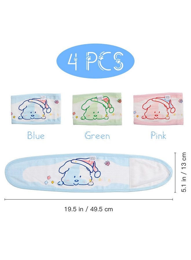 EXCEART 4pcs Baby Belly Binder Cartoon Umbilical Cord Band Navel Band Abdominal Binder Wrap belly band,hernia belt for Newborn Baby Infant - Image 3