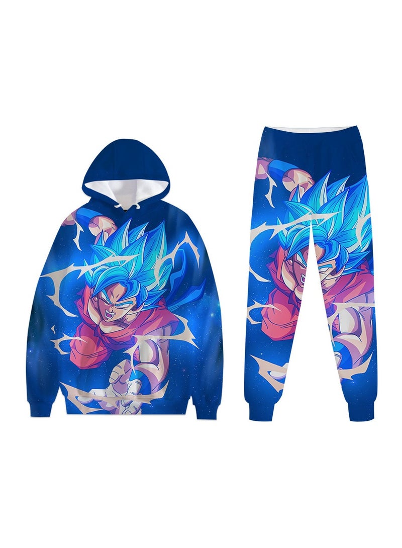 KUYING New Dragon Ball 3D Digital Printed Hooded Sweatshirt And Pants Set  - Image 1