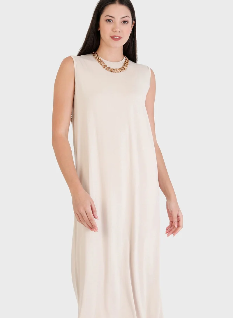 Refka by modanisa Crew Neck Knitted Tunic