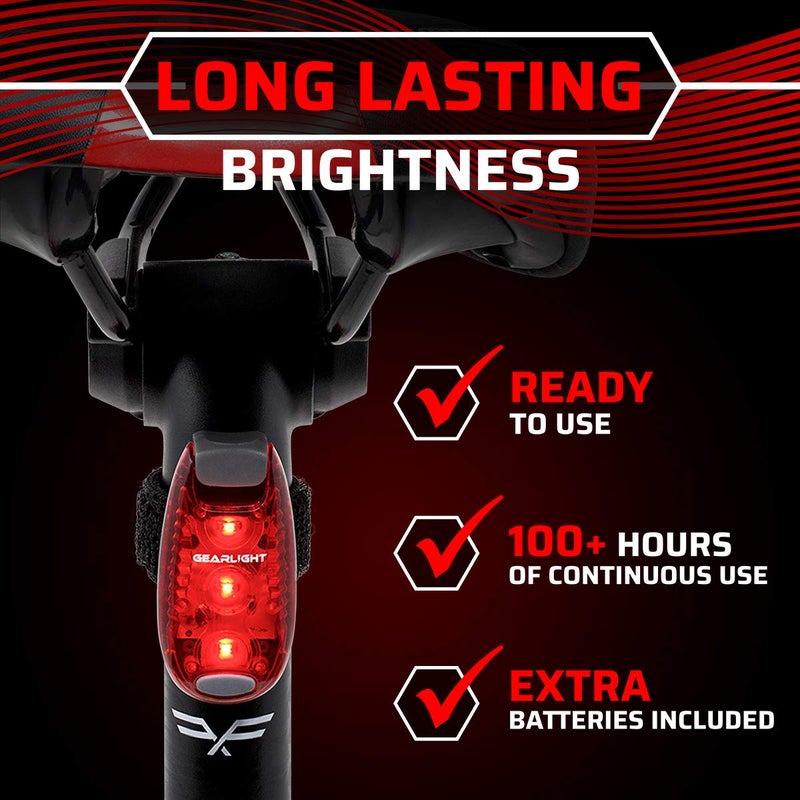 GearLight S1 LED Safety Lights Bike Taillights - Clip-On for Boat, Bike, Dog & Runners - Red, Green - Pocket-Sized, Compact, Portable (Pack of 4) - Image 5