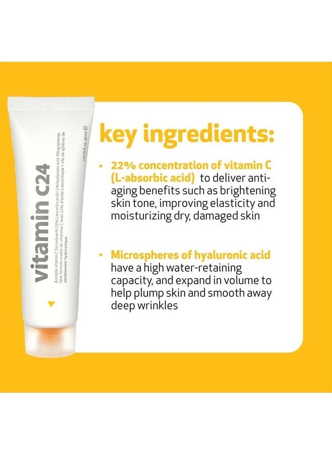 Indeed - LABS c24 Vitamin Cream Combined Serum & Moisturizer with Ascorbic and Hyaluronic Acid to Repair and Restore Skin, 30 ml - Image 1