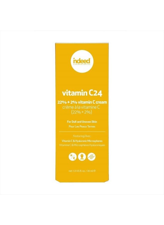 Indeed - LABS c24 Vitamin Cream Combined Serum & Moisturizer with Ascorbic and Hyaluronic Acid to Repair and Restore Skin, 30 ml - Image 1