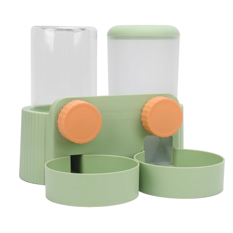 Green Automatic Pet Feeder And Water Dispenser With Dual Bowls For Dogs Cats - Image 2