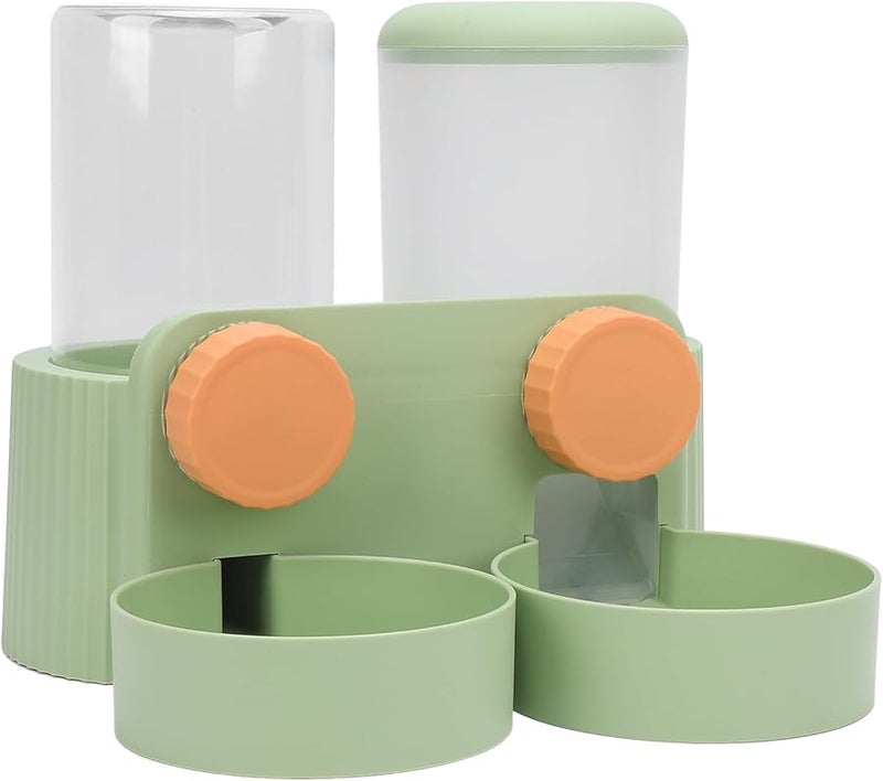 Green Automatic Pet Feeder And Water Dispenser With Dual Bowls For Dogs Cats - Image 1
