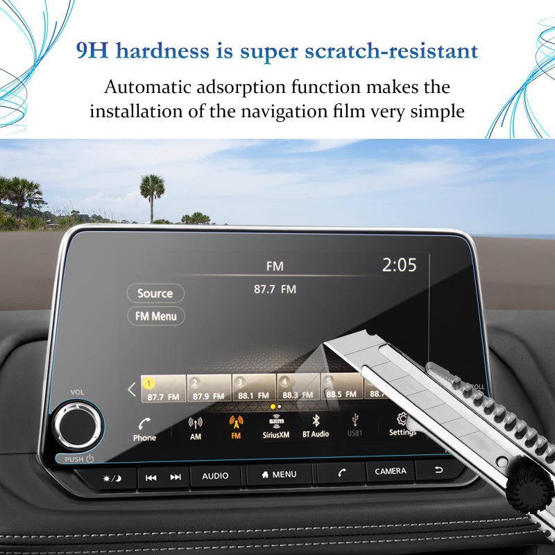 SKTU 8" Screen Protector for 2021-2026 Rogue(S, SV, Rock Creek) / 2019-2025 Altima SV / 2020-2025 Sentra(SR, SV) 2024 Rogue Accessories [Anti-Scratch&Glare, Ultra Clear] - Image 2