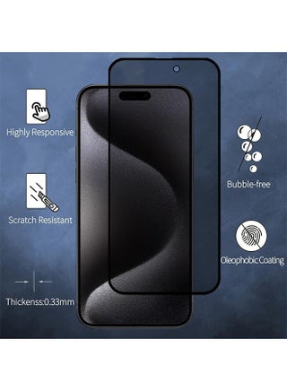 واقي شاشة الخصوصية لهاتف iPhone 16 Plus، زجاج مقوى مضاد للتجسس، صلابة 9H، مقاوم للخدش، متوافق مع Face ID - view 5