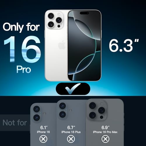 Jetech حامي شاشة JETech لهاتف iPhone 16 Pro 63 بوصة من الزجاج المقسى مع أداة تثبيت سهلة، مقاوم للجراب، عالي الوضوح، عبوة 2 قطعة - Image 3