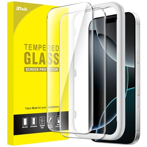 Jetech حامي شاشة JETech لهاتف iPhone 16 Pro 63 بوصة من الزجاج المقسى مع أداة تثبيت سهلة، مقاوم للجراب، عالي الوضوح، عبوة 2 قطعة - Image 1