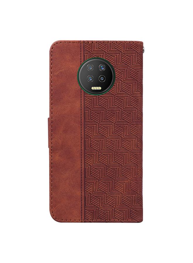 اس-توب جراب لهاتف Infinix Note 7 X690 مصنوع من الجلد المنقوش هندسيًا - Image 3