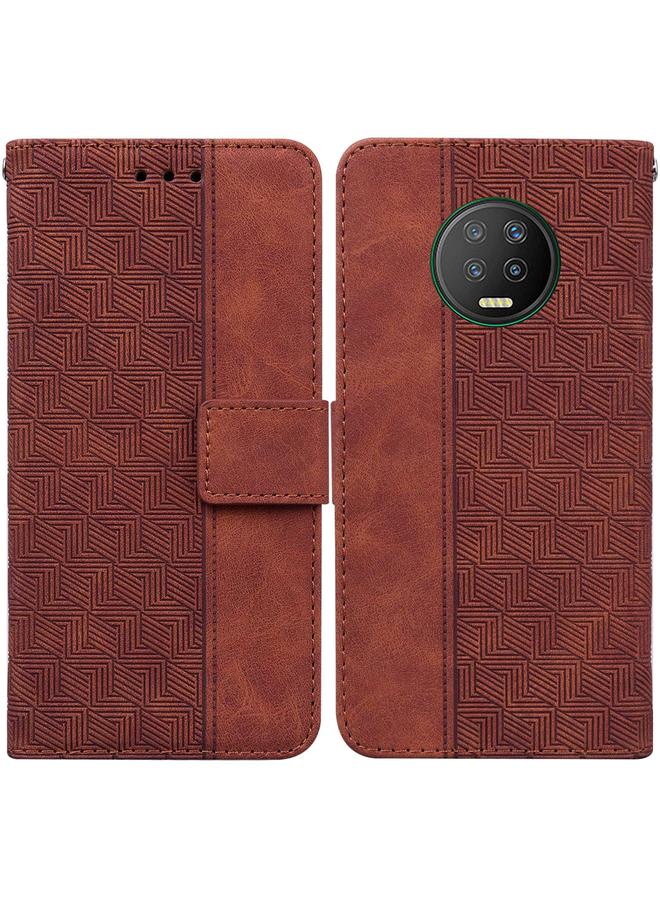 اس-توب جراب لهاتف Infinix Note 7 X690 مصنوع من الجلد المنقوش هندسيًا - Image 1