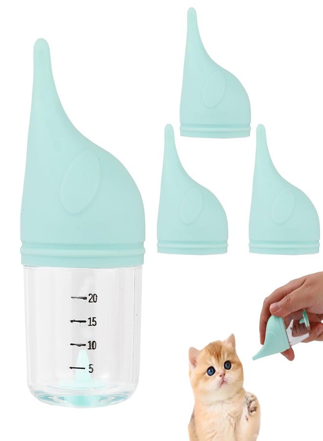LogFaadCoi Kitten Bottle Feeding Kit for Nursing, Milk Bottles for Feeding Newborn Puppies,Anti-chocking Design with 3pcs Replaceable Nipples, Cute Elephant Shape for Nursing Small Animals Pets (Blue, 20ML) - Image 1