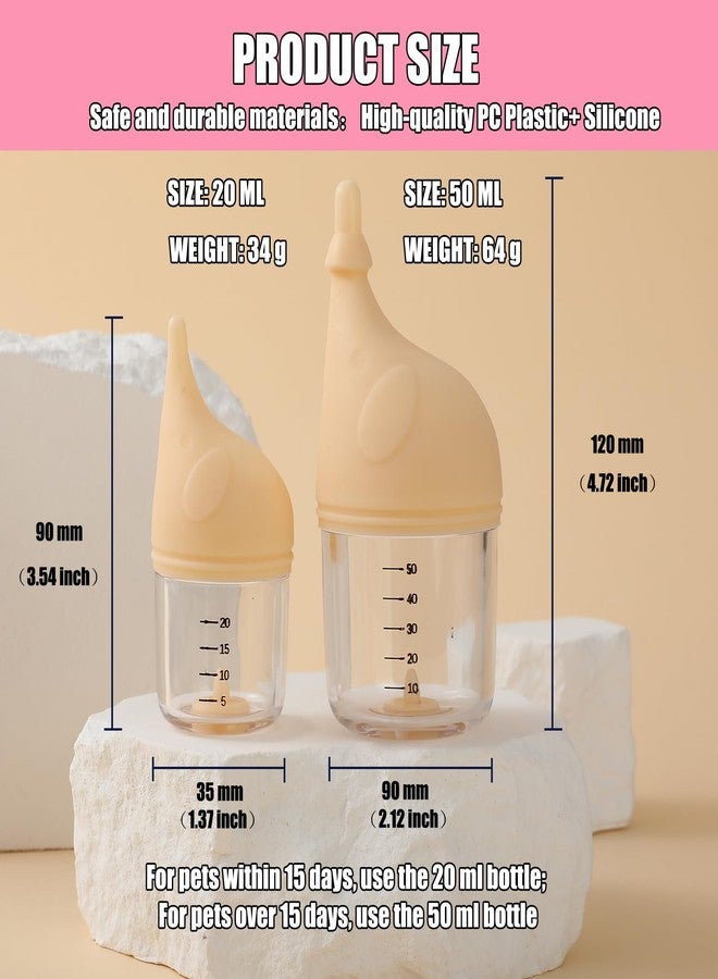 LogFaadCoi Kitten Bottle Feeding Kit for Nursing, Milk Bottles for Feeding Newborn Puppies,Anti-chocking Design with 3pcs Replaceable Nipples, Cute Elephant Shape for Nursing Small Animals Pets (Blue, 20ML) - Image 4
