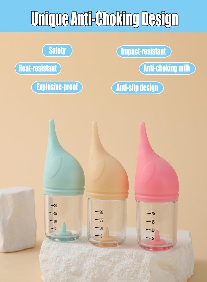 LogFaadCoi Kitten Bottle Feeding Kit for Nursing, Milk Bottles for Feeding Newborn Puppies,Anti-chocking Design with 3pcs Replaceable Nipples, Cute Elephant Shape for Nursing Small Animals Pets (Blue, 20ML) - Image 3