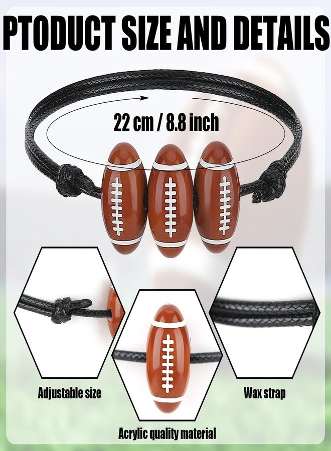 Yinder 20 Pcs Football Beads Bracelets Bulk Sport Theme Charm Bracelets Adjustable Braided Gifts Sports for Football Fan Women Adults Birthday Party Favors - Image 3