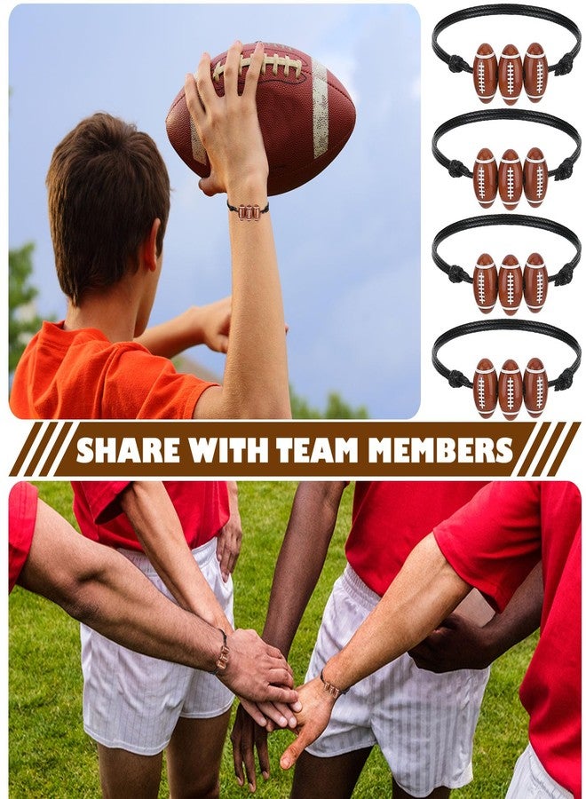 Yinder 20 Pcs Football Beads Bracelets Bulk Sport Theme Charm Bracelets Adjustable Braided Gifts Sports for Football Fan Women Adults Birthday Party Favors - Image 5